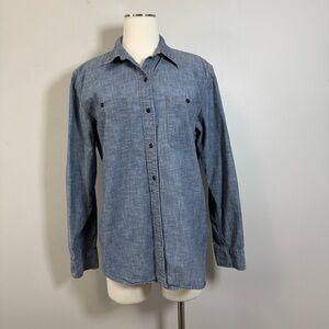 Ralph Lauren Chambray Blue Button-Down Shirt Roll sleeve XL